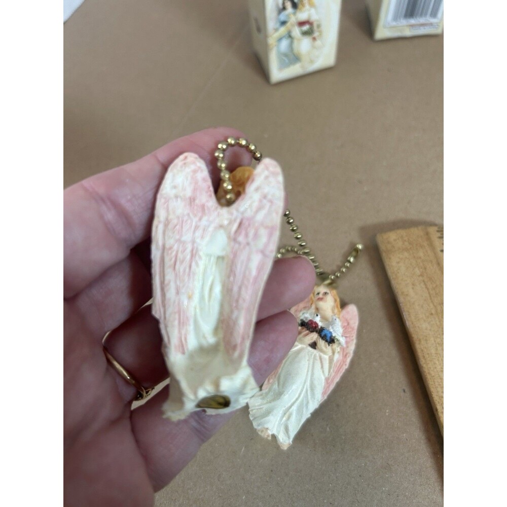 Polystone Angel Ceiling Fan Pull Chain Set Vintage 2.5in Figurine Decor Lot (2) - Picture 9 of 10